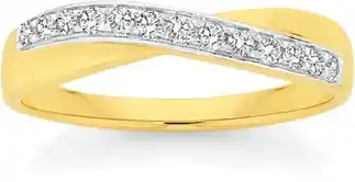 Angus & Coote 9ct gold diamond crossover band offer