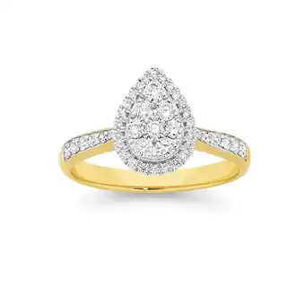 9ct gold cluster pear shape dress ring