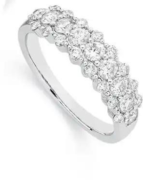 9ct white gold diamond band