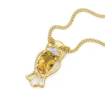 Angus & Coote 9ct gold citrine & diamond pendant offer