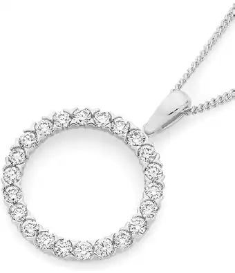 Angus & Coote 9ct white gold diamond circle pendant offer