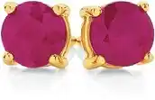 9ct gold natural ruby stud earrings