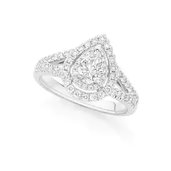 18ct white gold diamond pear shape ring