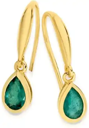 Angus & Coote 9ct gold emerald earrings offer