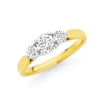 Angus & Coote 18ct gold diamond trilogy ring offer