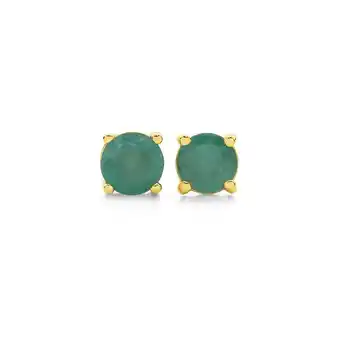 Angus & Coote 9ct gold natural emerald stud earrings offer