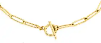 Angus & Coote 9ct gold 48cm solid paperclip fob necklet offer