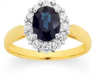 Angus & Coote 9ct gold natural sapphire diamond ring offer