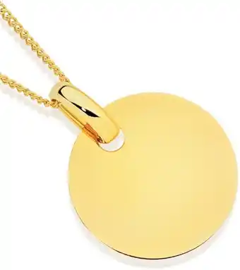 Angus & Coote 9ct gold 20mm round disc pendant offer