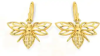 9ct gold filigree bee hook drop earrings
