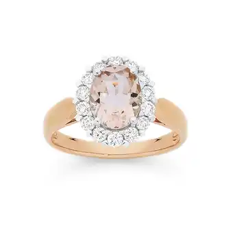 Angus & Coote 9ct rose gold morganite diamond ring offer