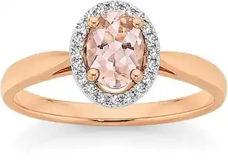 9ct rose gold morganite & diamond ring