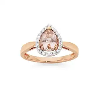 9ct rose gold morganite & diamond ring