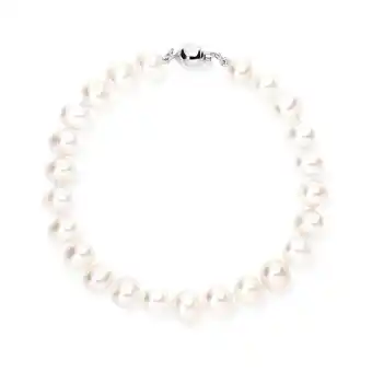 Silver 7x7.5mm cultured freshwater pearl bracelet