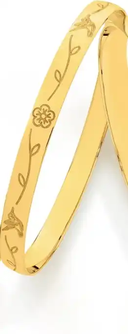 Angus & Coote 9ct gold 65mm solid bangle offer