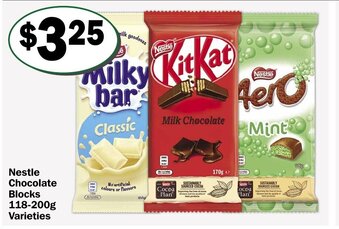 Friendly Grocer Nestle Chocolate Blocks 118-200g offer