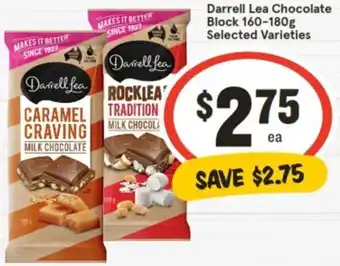 IGA Darrell Lea Chocolate Block 160-180g offer