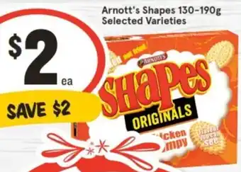 IGA Arnott's Shapes 130-190g offer
