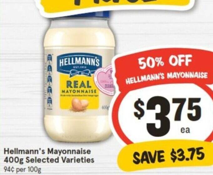 Hellmann's Mayonnaise 400g offer at IGA