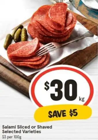 IGA Salami Sliced or Shaved offer