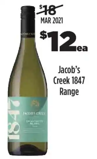 Liquorland Jacob's Creek 1847 Range offer