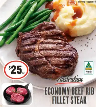 IGA ECONOMY BEEF RIB FILLET STEAK offer