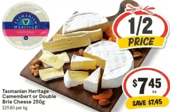 IGA Tasmanian Heritage Camembert or Double Brie Cheese 250g offer