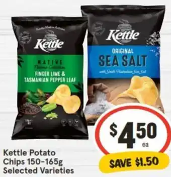 IGA Kettle Potato Chips 150-165g offer