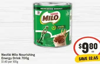 IGA Nestlé Milo Nourishing Energy Drink 700g offer