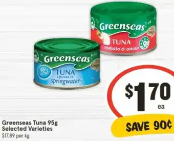 IGA Greenseas Tuna 95g offer