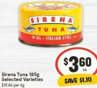 IGA Sirena Tuna 185g offer