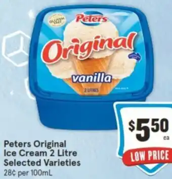 Peters Original Ice Cream 2 Litre