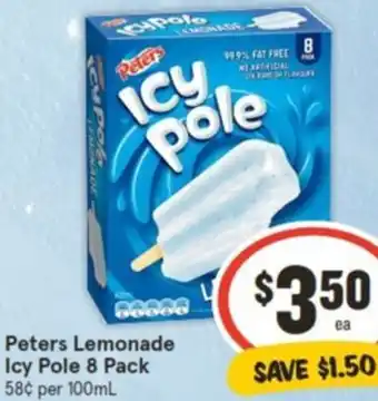 IGA Peters Lemonade Icy Pole offer