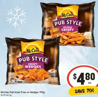 McCain Pub Style Fries or Wedges 750g
