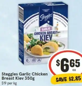 IGA Steggles Garlic Chicken Breast Kiev 350g offer