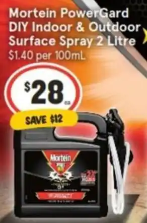IGA Mortein PowerGard DIY Indoor & Outdoor Surface Spray 2 Litre offer