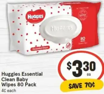 IGA Huggies Essential Clean Baby Wipes 80 Pack offer