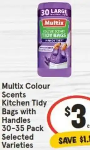 IGA Multix Colour Scents Kitchen Tidy Bags with Handles offer