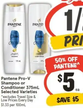 IGA Pantene Pro-V Shampoo or Conditioner 375mL offer