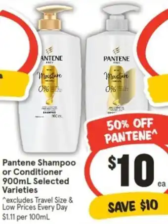 IGA Pantene Shampoo or Conditioner 900mL offer