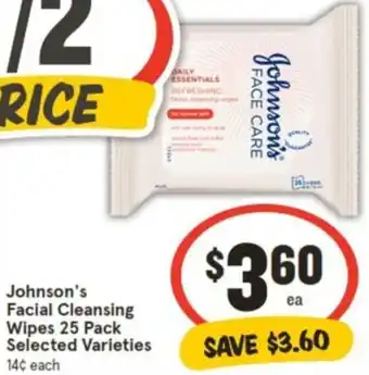 IGA Johnson's Facial Cleansing Wipes offer