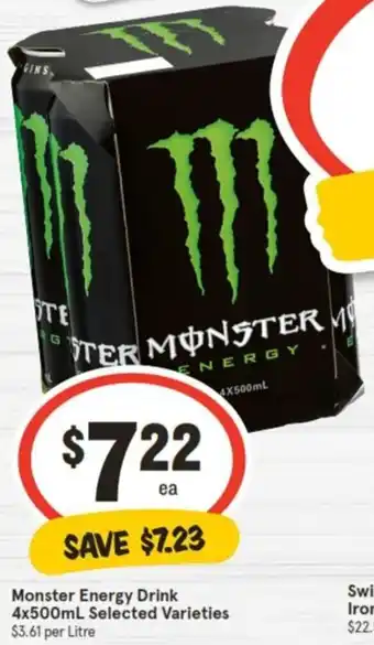 IGA Monster Energy Drink 4x500mL offer