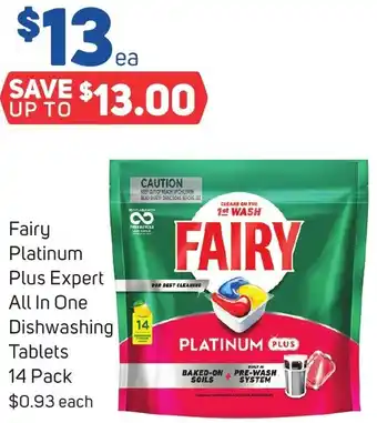Foodland Fairy Platinum Plus Expert All In One Dishwashing Tablets offer