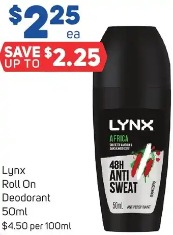 Foodland Lynx Roll On Deodorant 50ml offer