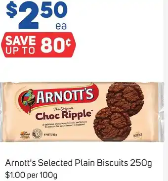 Foodland Arnott's Selected Plain Biscuits 250g offer