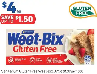 Foodland Sanitarium Gluten Free Weet-Bix 375g offer