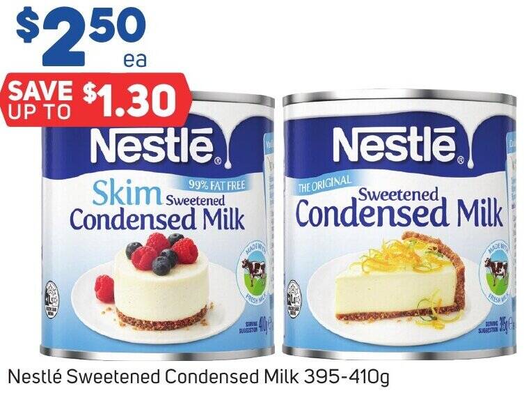 Nestlé Sweetened Condensed Milk 395410g offer at Foodland