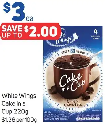Foodland White Wings Cake in a Cup 220g offer
