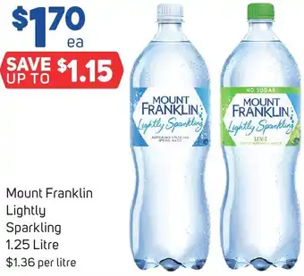 Foodland Mount Franklin Lightly Sparkling 1.25 Litre offer