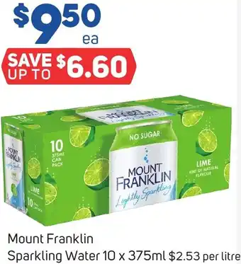 Foodland Mount Franklin Sparkling Water 10 x 375ml offer